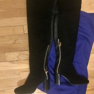 Stuart Weitzman s5 black suede highheel boots